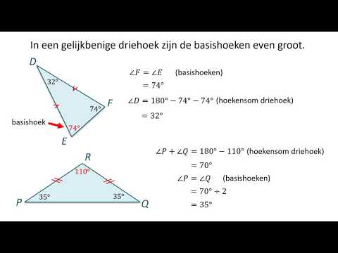 Hoeken berekenen in een gelijkbenige driehoek