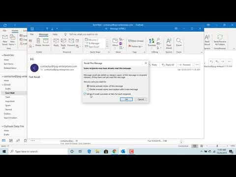 How to Recall sent email message in Outlook - Office 365