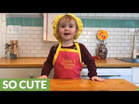 2-year-old makes fast & easy chocolate cake