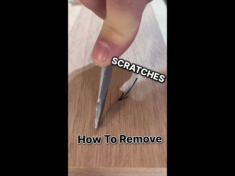 How to remove scratches in wood 👍 #woodworking #tips #furniture