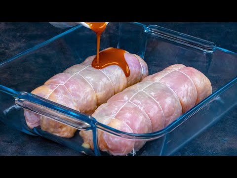 If you tie the chicken roulade in this way, it never breaks in the oven!