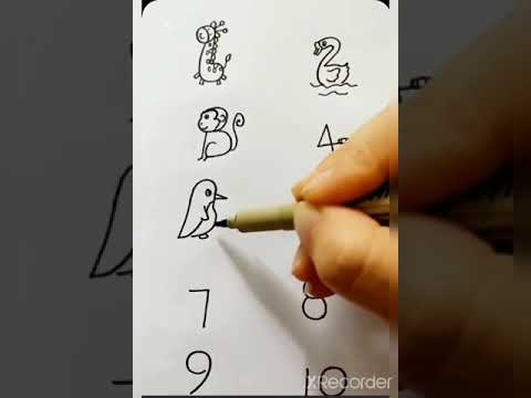 how to draw animals using 0 -10 numbers  easy method use pencil 😍😍 | beginner guide