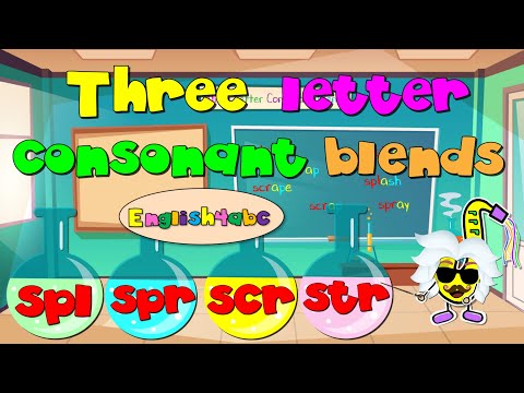 Three Letter Consonant Blends / spl-spr-scr-str / Phonics Song